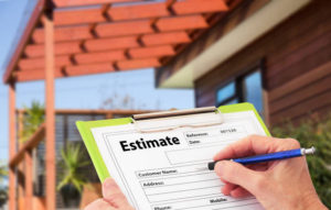 general manager signing estimate form for home services